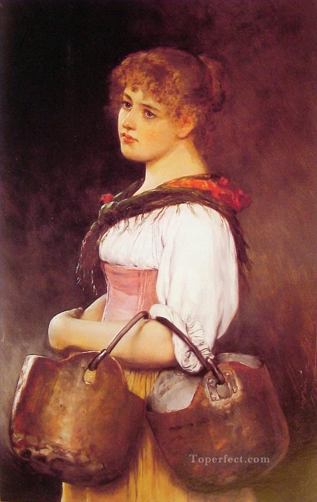 ミルクメイド ユージン・ド・ブラース 美しい女性油絵